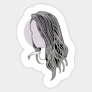 Girl with Rope hairstyle Sticker